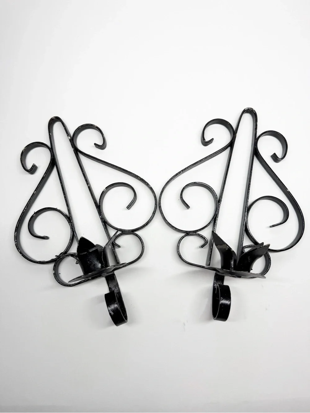 Wrought Iron Taper Candle Sconces